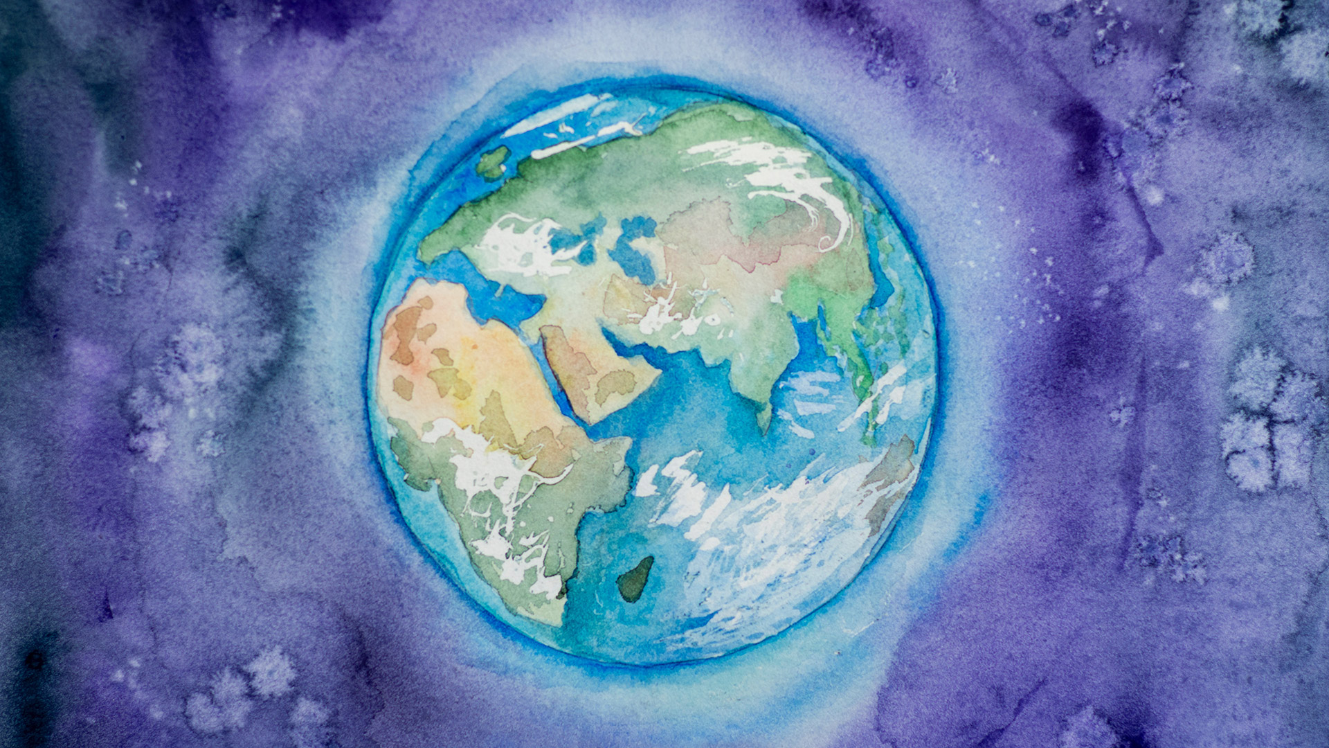 watercolor painting of the earth