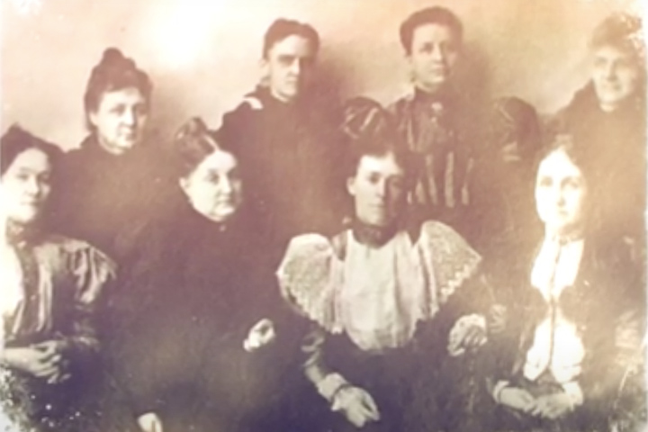 Historical photo of eight women that made up the original Florida parent teacher association.